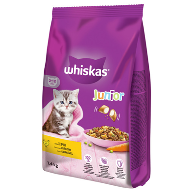 whiskas Hrana Uscata Pisici Junior Pui 1,4 Kg