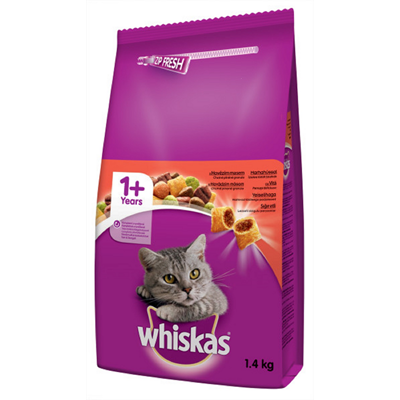 whiskas Hrana Uscata cu Vita pentru Pisici Adulte 1,4 Kg
