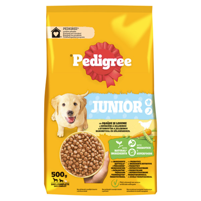 Pedigree Hrana Uscata cu Pui si Legume pentru Caini Juniori M/L 500 g