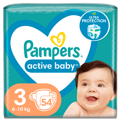 Pampers active baby Scutece Marimea 3 6-10 Kg 54 bucati