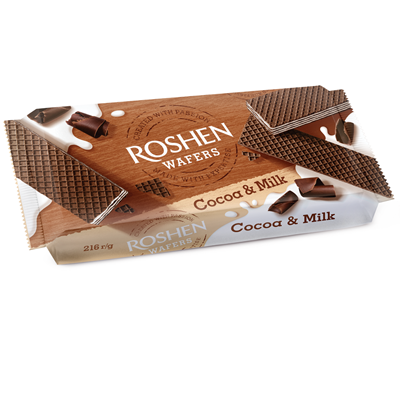 ROSHEN Napolitane Cacao si Lapte 216 g - WALTI