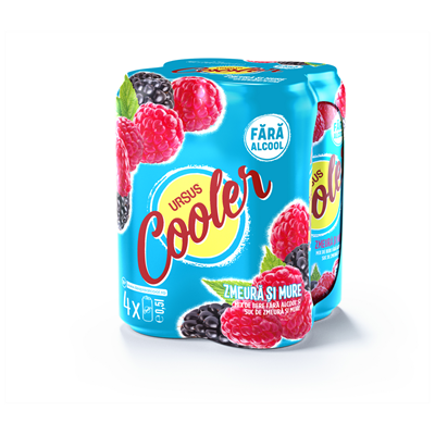 URSUS Cooler Zmeura si Mure 0% SGR 4 x 0,5 L - WALTI