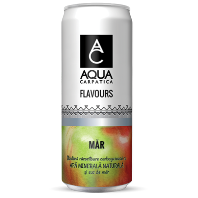 AQUA CARPATICA Flavours Bautura Racoritoare Carbogazoasa cu Apa Minerala si Suc de Mar SGR 4 x 0,33 l