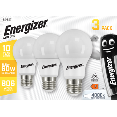 Energizer 3 Becuri LED GLS 8,8 W