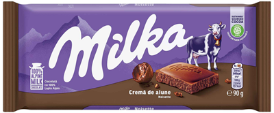 milka Ciocolata Lapte si Crema Alune 90 g