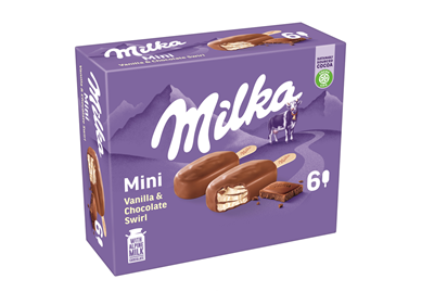 milka 6 Inghetate Mini cu Vanilie si Ciocolata 225 g