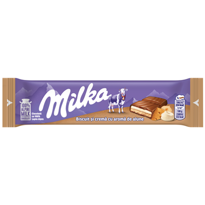 milka Ciocolata Lapte si Crema de Alune si Biscuiti 46 g