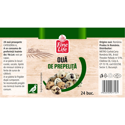 Fine Life Oua Prepelita 24 bucati