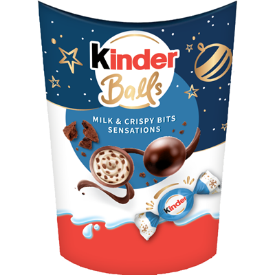 Kinder Balls Sfere Ciocolata cu Lapte si Bucati Crocante 164 g