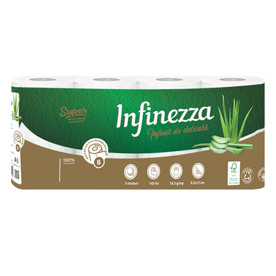 INFINEZZA Hartie Igienica Aloe 3 Straturi 8 role