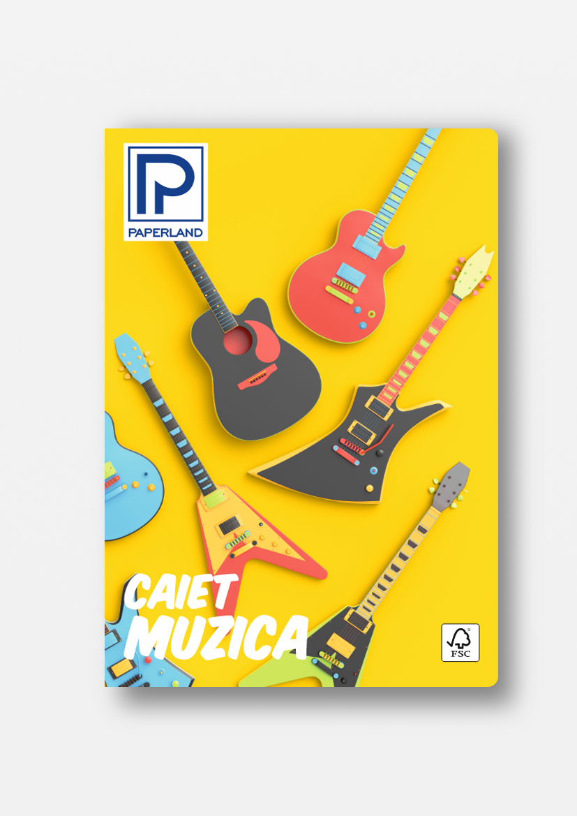 PAPERLAND Caiet Muzica Portrait A4 24 File 70 g 10 bucati