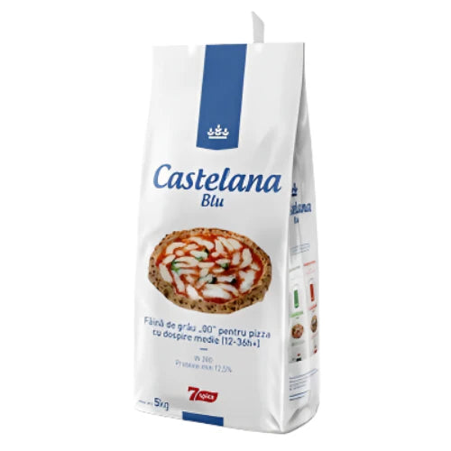 Castelana BLU Faina de Grau pentru Pizza cu Dospire Medie 5 Kg - WALTI