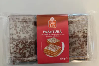 Fine Life Prajitura Cacao si Crema Aroma de Caramel Sarat 220 g - WALTI