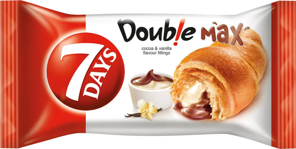 7 DAYS Croissant Double Cacao & Vanilie 20 x 80 g - WALTI