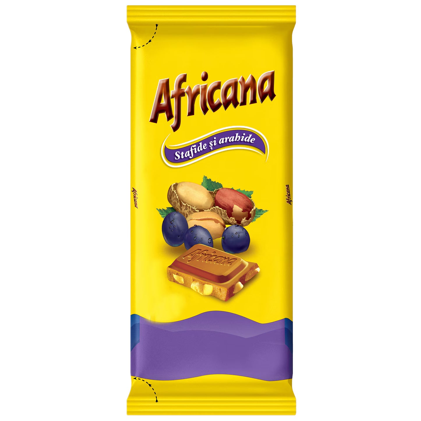 Africana Ciocolata Arahide si Stafide 80 g