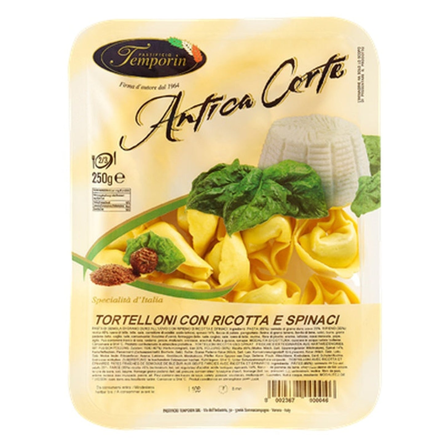 ANTICA Paste Tortelloni cu Urda & Spanac 250 g