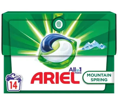 ARIEL Mountain Spring Detergent Rufe 14 capsule - WALTI