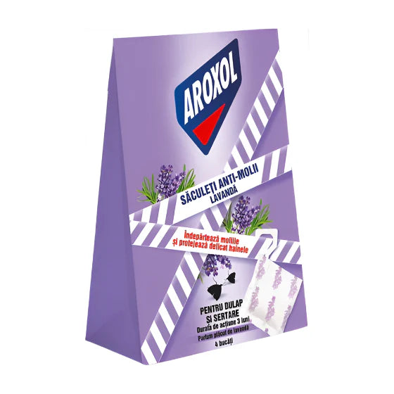 AROXOL Saculeti Anti Molii cu Parfum de Lavanda 4 bucati - WALTI