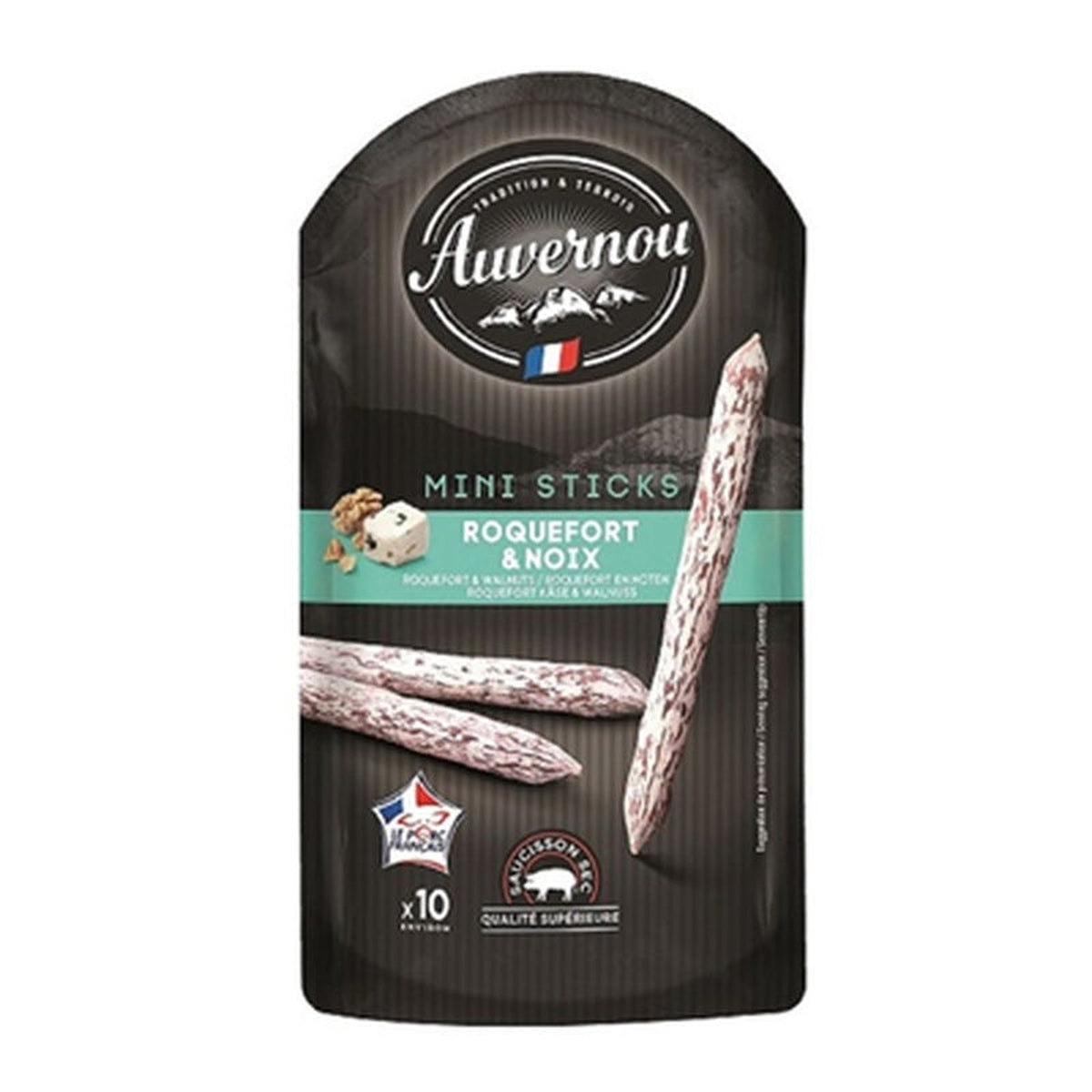 AUVERNOU Carnati Mini Sticks cu Nuci si Roquefort 100 g