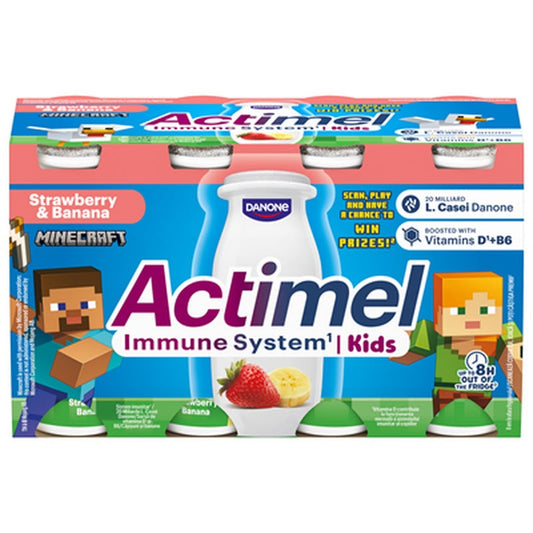 Actimel Kids cu Capsune si Banane 8 X 100 g