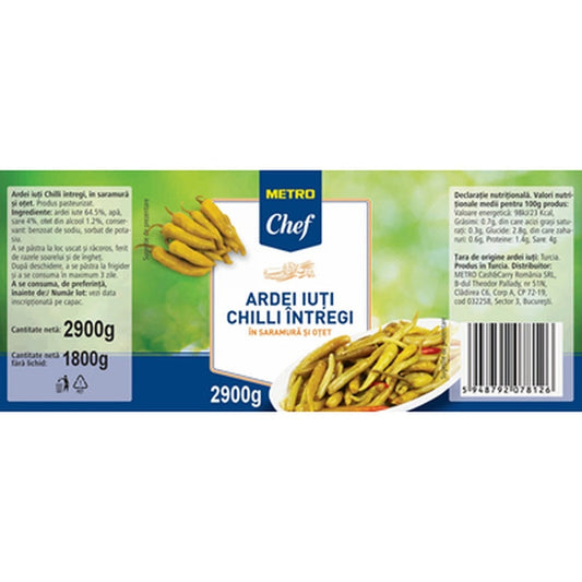 Ardei Iute Chilli in Otet 2,9 Kg