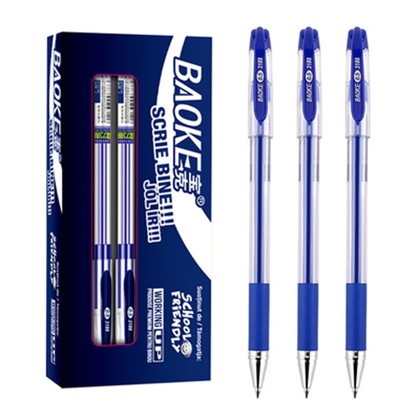 BAOKE SF Pix Gel Erasable Alb 12 bucati