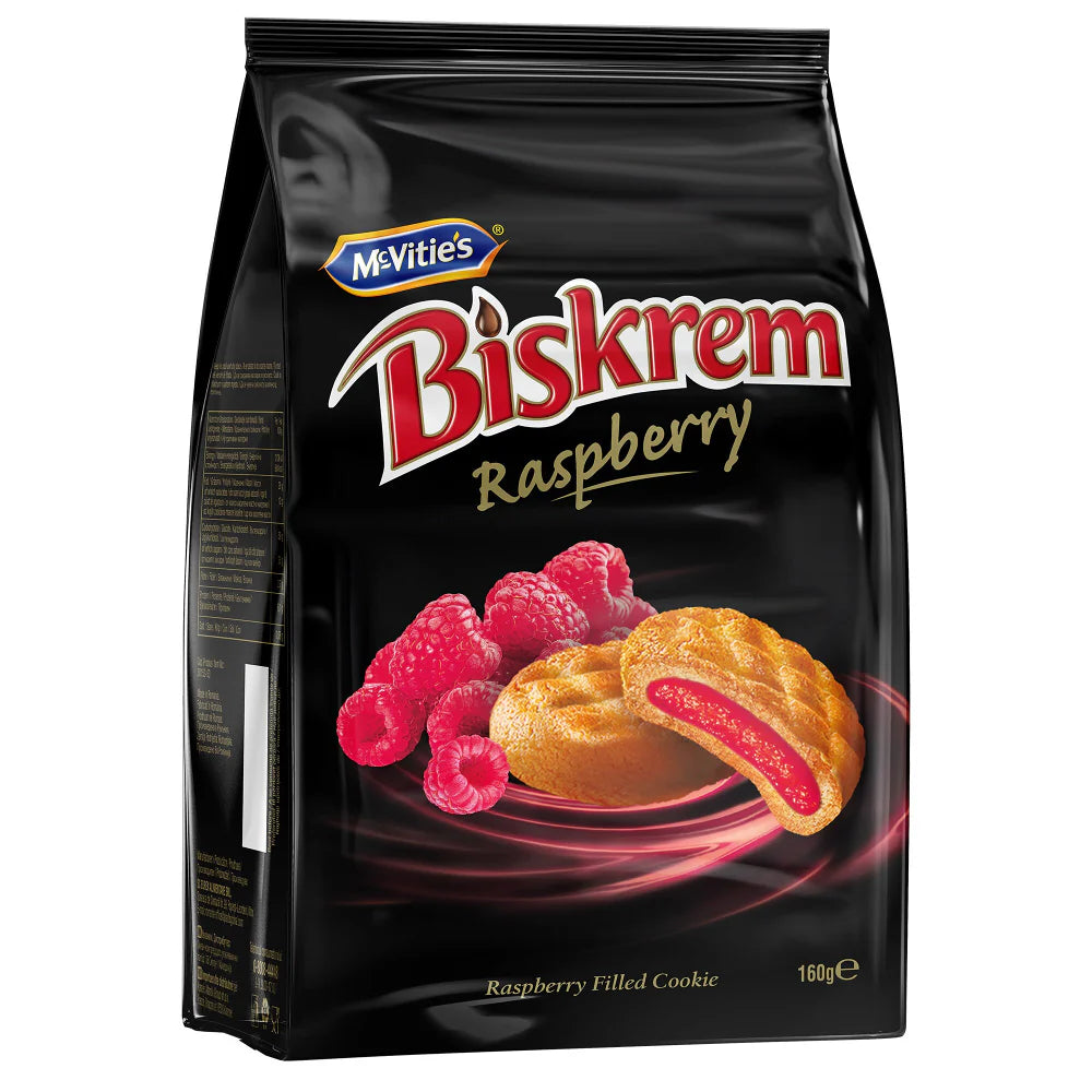 BISKREM Biscuiti cu Crema de Zmeura 160 g - WALTI