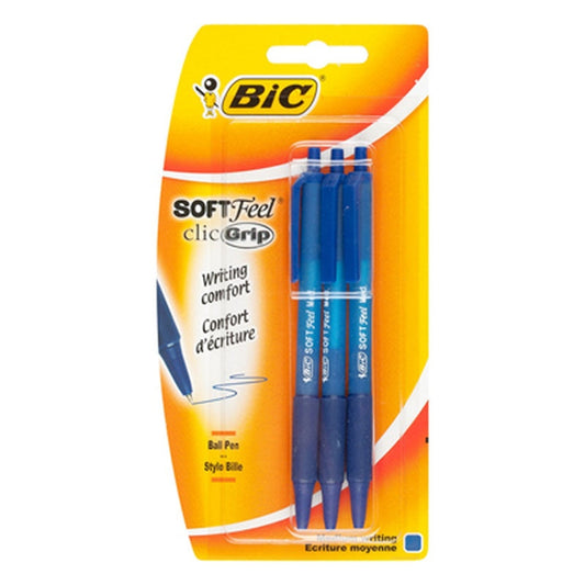 BiC Soft Feel Clic Grip Pix Albastru 3 bucati