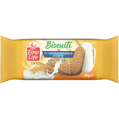 Fine Life Biscuiti cu Cereale si Lapte 50 g - WALTI