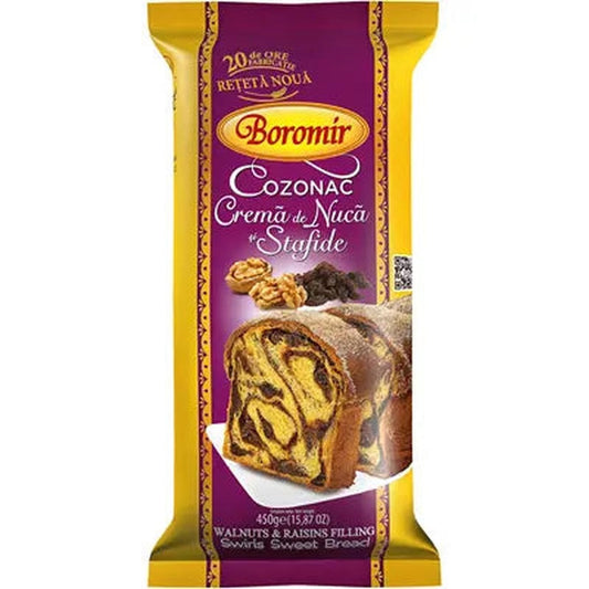 Boromir Cozonac cu Nuca si Stafide 450 g