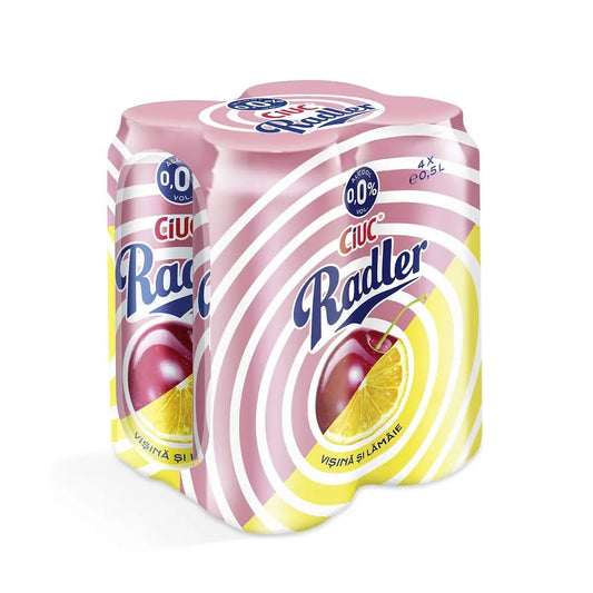 CIUC RADLER Bere cu Aroma de Visine si Lamaie 0% Alcool Doza SGR 4 x 0,5 L - WALTI