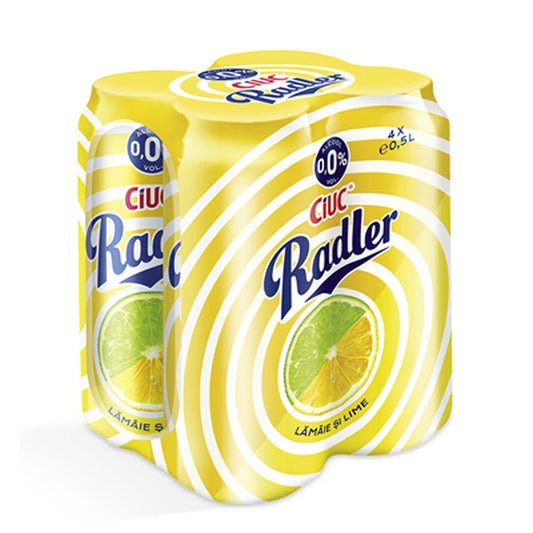 CIUC RADLER Bere cu Aroma de Lamaie 0% Alcool Doza SGR 4 x 0,5 L