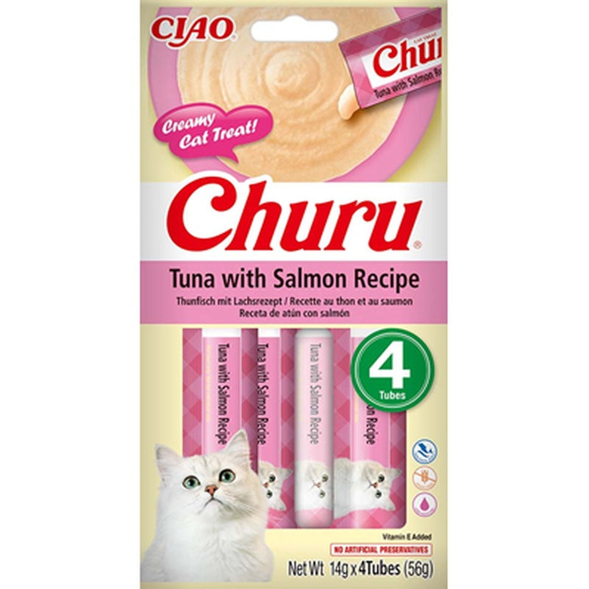 Churu 4 Recompense Pisici Ton & Somon 56 g