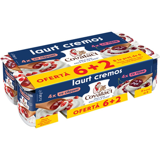 Covalact Iaurt Cremos de Fructe 6 + 2 x 140 g