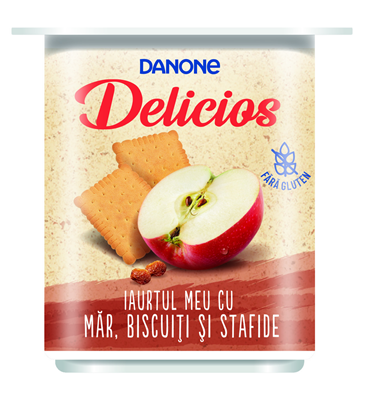 DANONE Delicios Iaurt Mar & Biscuite & Stafide 125 g