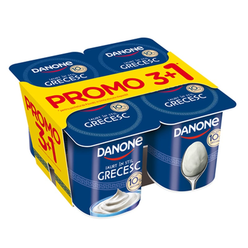 DANONE Iaurt in Stil Grecesc 10 % Grasime 3+1 140 g