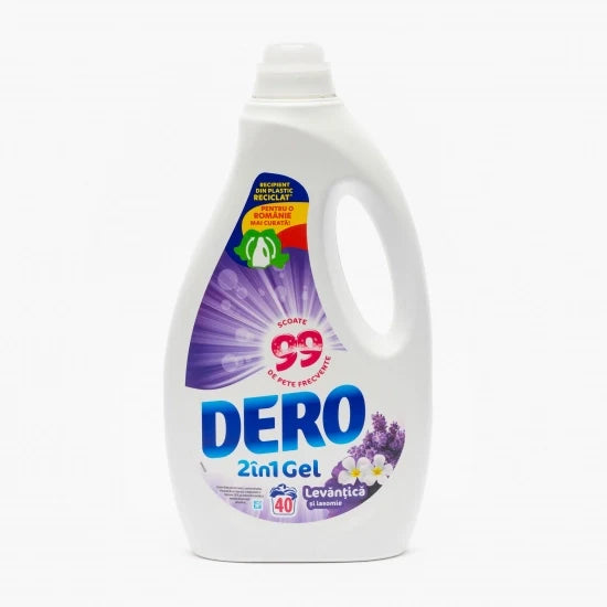 DERO 2in1 Lavanda Detergent Automat 40 Spalari 2 L - WALTI