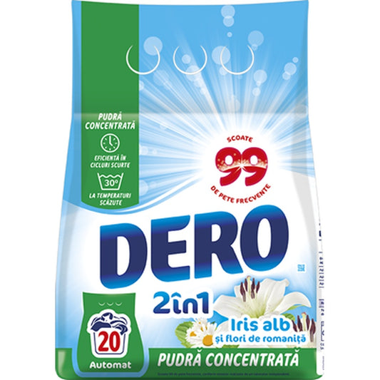 DERO 2 in 1 Detergent Rufe Iris Alb 1,5 Kg