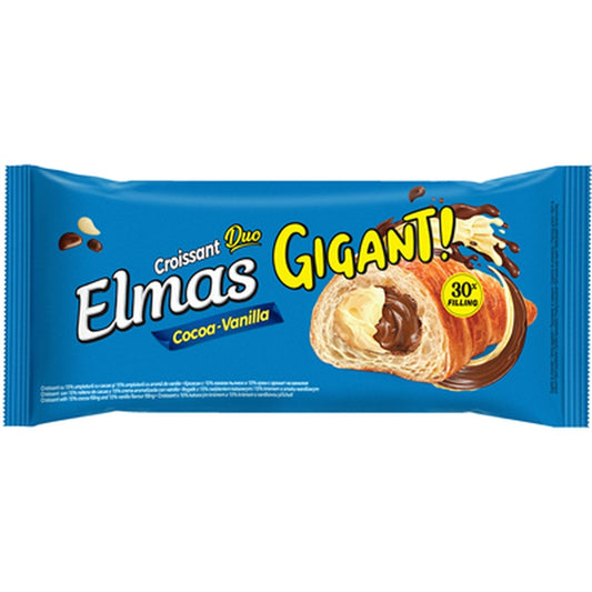 ELMAS Gigant Croissant cu Umplutura de Cacao si Vanilie 160 g