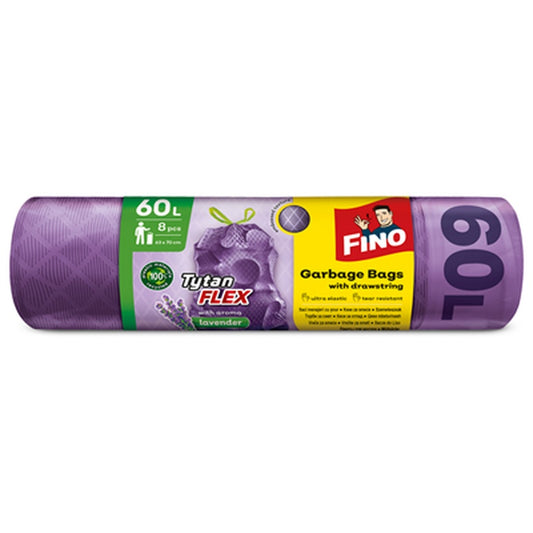 FINO Tytan Flex Lavanda 8 Saci Menajeri cu Snur 60 L