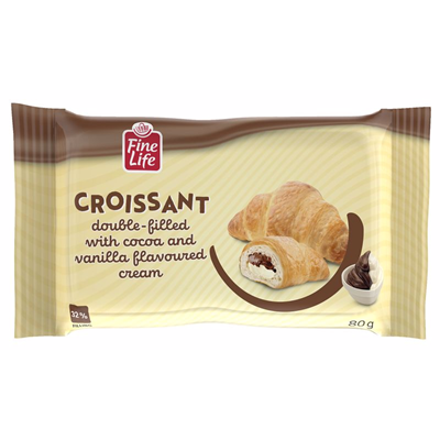 Fine Life Croissant Crema Vanilie si Cacao 80 g