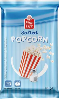 Fine Life Popcorn cu Sare 100 g - WALTI