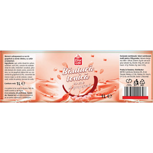 Fine Life Bautura Racoritoare Carbogazoasa Tonica Grapefruit SGR 1 L