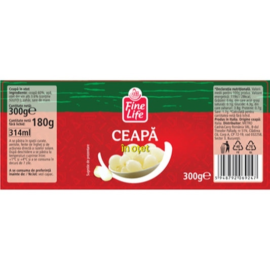 Fine Life Ceapa in Otet 300 g