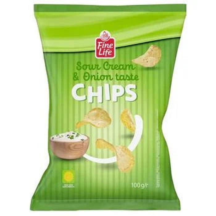 Fine Life Chips cu Aroma de Smantana si Ceapa 100 g