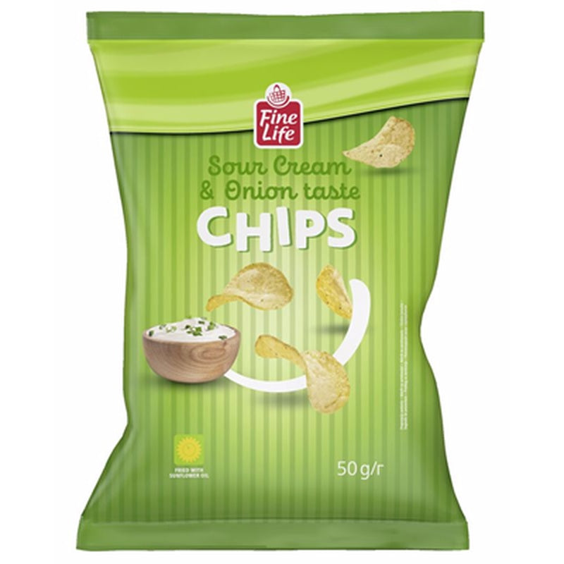 Fine Life Chipsuri Cartofi Smantana si Ceapa 50 g