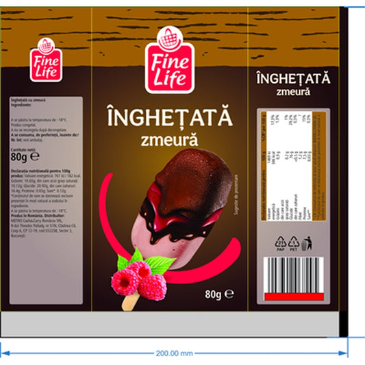 Fine Life Inghetata Zmeura 80 g ❄