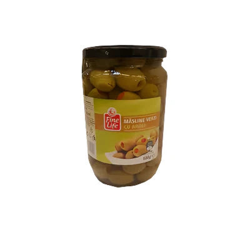 Fine Life Masline Verzi cu Ardei 420 g