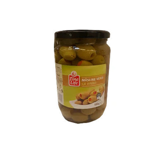 Fine Life Masline Verzi cu Ardei 420 g