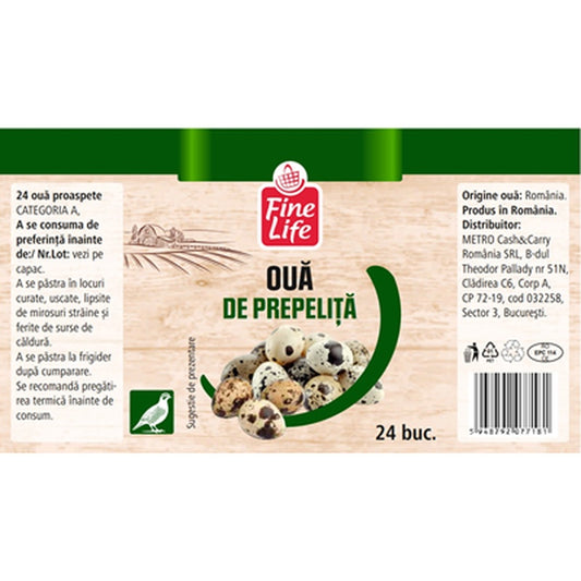 Fine Life Oua Prepelita 24 bucati